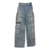 24SS vetoketjulliset kaksisuuntaiset denim-Cargo-housut ”Blue” 773759TPW534868