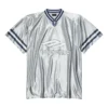 3B Football V-kaula-aukkoinen kiiltävä jersey-paita, oversized-malli ”Grey White” 857113TTVQ71461