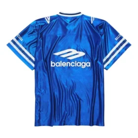 3B Football V-kaula-aukkoinen kiiltävä jersey-paita, oversized-malli, ”Royal Blue White” 857113TTVQ74701