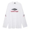 3B Sports Icon pitkähihainen T-paita, oversized-malli ”White Black Red” 720250TPVD79065