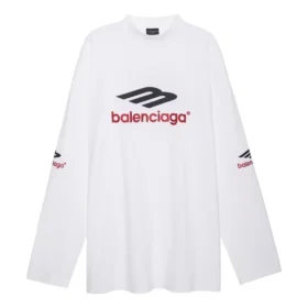 3B Sports Icon pitkähihainen T-paita, oversized-malli ”White Black Red” 720250TPVD79065