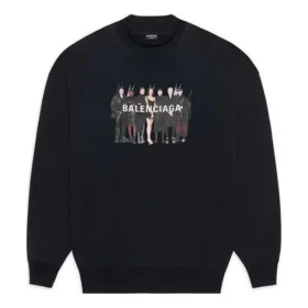 Aito Balenciaga-pyöreäkaulainen collegepaita ”Musta” 652981TIVA21000 Aito Balenciaga-pyöreäkaulainen collegepaita ”Musta” 652981TIVA21000