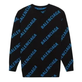 Allover Logo -pyöreäkaulainen neulepaita ”Black Blue” 625970T31781165 Allover Logo -pyöreäkaulainen neulepaita ”Black Blue” 625970T31781165