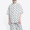Allover Scribble -lyhythihainen paita ”White Black” 681702TLLJ49040
