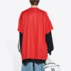 Balenciaga x adidas jalkapallo-T-paita, ylisuuri malli ”Red” 723663TNV136400