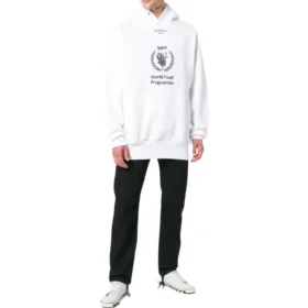 Balenciaga x Maailman elintarvikeohjelman hupparit ”White Black” 541870TCV343307 Balenciaga x Maailman elintarvikeohjelman hupparit ”White Black” 541870TCV343307