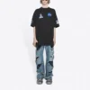 Balenciaga x NASA Crossover Space Retro -lyhythihainen T-paita ”Black” 651795TKVD71070