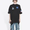Balenciaga x NASA Crossover Space Retro -lyhythihainen T-paita ”Black” 651795TKVD71070