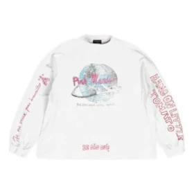 Balenciaga x Pink Martini pitkähihainen T-paita, oversize-malli ”Ecru” 699191TMVN99800 Balenciaga x Pink Martini pitkähihainen T-paita, oversize-malli ”Ecru” 699191TMVN99800