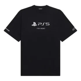 Balenciaga x PlayStation -yhteistyömalli: PS5-aakkosgeometrinen kuviopainatus, lyhythihainen unisex-paita, musta 651795TKVF31070 Balenciaga x PlayStation -yhteistyömalli: PS5-aakkosgeometrinen kuviopainatus, lyhythihainen unisex-paita, musta 651795TKVF31070