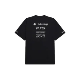 Balenciaga x PlayStation -yhteistyömalli: PS5-aakkosgeometrinen kuviopainatus, lyhythihainen unisex-paita, musta 651795TKVF31070 Balenciaga x PlayStation -yhteistyömalli: PS5-aakkosgeometrinen kuviopainatus, lyhythihainen unisex-paita, musta 651795TKVF31070