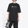 Balenciaga x PlayStation -yhteistyömalli: PS5-aakkosgeometrinen kuviopainatus, lyhythihainen unisex-paita, musta 651795TKVF31070