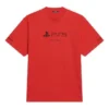 Balenciaga x PlayStation -yhteistyömallisto FW21 PS5 aakkosgeometrinen kuviopainatus, lyhythihainen unisex-paita, punainen 651795TKVF36552