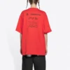Balenciaga x PlayStation -yhteistyömallisto FW21 PS5 aakkosgeometrinen kuviopainatus, lyhythihainen unisex-paita, punainen 651795TKVF36552