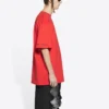Balenciaga x PlayStation -yhteistyömallisto FW21 PS5 aakkosgeometrinen kuviopainatus, lyhythihainen unisex-paita, punainen 651795TKVF36552