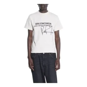 Balenciaga x RuPaul -yhteistyömalli, FW21, kirjainpainatus, pyöreä kaulus, miesten, valkoinen 670943TLV579057 Balenciaga x RuPaul -yhteistyömalli, FW21, kirjainpainatus, pyöreä kaulus, miesten, valkoinen 670943TLV579057