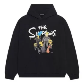 Balenciaga x THE SIMPSONS puuvillainen huppari, leveä istuvuus ”Black” 674986TLVG81000 Balenciaga x THE SIMPSONS puuvillainen huppari, leveä istuvuus ”Black” 674986TLVG81000