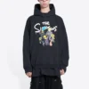 Balenciaga x THE SIMPSONS puuvillainen huppari, leveä istuvuus ”Black” 674986TLVG81000