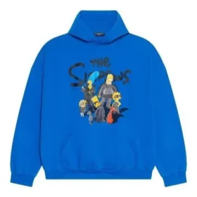 Balenciaga x THE SIMPSONS Puuvillainen huppari, leveä istuvuus ”Blue” 674986TLVG84210 Balenciaga x THE SIMPSONS Puuvillainen huppari, leveä istuvuus ”Blue” 674986TLVG84210