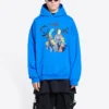 Balenciaga x THE SIMPSONS Puuvillainen huppari, leveä istuvuus ”Blue” 674986TLVG84210