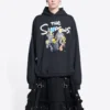 Balenciaga x THE SIMPSONS Puuvillainen huppari, leveä istuvuus ”Musta” 675003TLVG81000