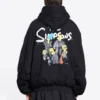 Balenciaga x The Simpsons -topattu bomber-huppari ”Black” 657115TLVG71000