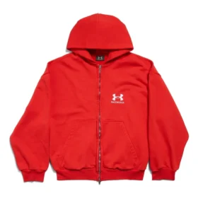 Balenciaga x Under Armour vetoketjullinen huppari ”Red White” 803264TRVB86540 Balenciaga x Under Armour vetoketjullinen huppari ”Red White” 803264TRVB86540
