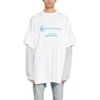 Balenciaga x WFP Double Sleeves T-paidat ”White” 698089TMVL29086