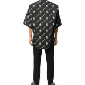 Balenciaga x WFP lyhythihainen paita, jossa neliönmuotoinen selkäosa ”Black White” 602026TIL251070 Balenciaga x WFP lyhythihainen paita, jossa neliönmuotoinen selkäosa ”Black White” 602026TIL251070