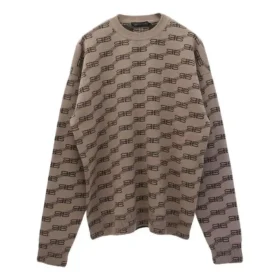 BB-kuvioinen pyöreäkaulainen neulepusero ”Beige” 733859T32539378 BB-kuvioinen pyöreäkaulainen neulepusero ”Beige” 733859T32539378