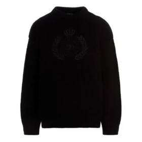 BB Laurel Crown Logo -pyöreäkaulainen neulepusero ”Musta” 664369T32111000 BB Laurel Crown Logo -pyöreäkaulainen neulepusero ”Musta” 664369T32111000