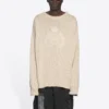 BB Laurel Crown -logolla varustettu pyöreäkaulainen neulepusero ”Beige” 664369T32119028