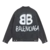 BB Sprayed Denim -takki, Large-malli, ”Dark Grey White” 678354TIWA21440