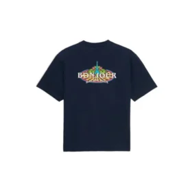 Bonjour Balenciaga -puuvillainen pyöreäkaulainen T-paita ”Navy” 594579THV608065 Bonjour Balenciaga -puuvillainen pyöreäkaulainen T-paita ”Navy” 594579THV608065
