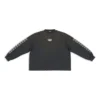 Brodeerattu BB-hihainen pyöreäkaulainen villapaita ”Washed Black White” 699191TMVG79034