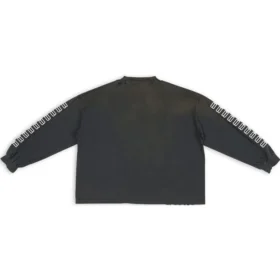 Brodeerattu BB-hihainen pyöreäkaulainen villapaita ”Washed Black White” 699191TMVG79034 Brodeerattu BB-hihainen pyöreäkaulainen villapaita ”Washed Black White” 699191TMVG79034