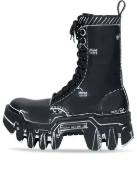 Bulldozer-nauhakengät ”Black Outline Calfskin” 672502WBEF21090