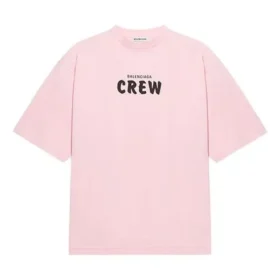 Crew-logopainettu lyhythihainen paita, vaaleanpunainen/punainen 620941TIVG91900