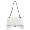 Crush keskikokoinen ketjulaukku, tikattu ”Optic White” 716393210J09001