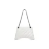 Crush keskikokoinen ketjulaukku, tikattu ”Optic White” 716393210J09001