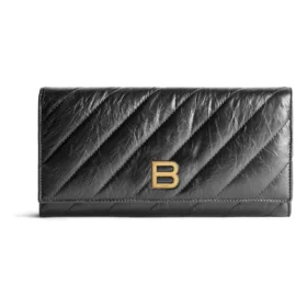 Crush-ketjullinen tikattu lompakko ”Black” 781723210J11000
