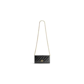 Crush-ketjullinen tikattu lompakko ”Black” 781723210J11000