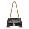 Crush Small Chain Bag, krokotiilikuviolla ”Black” 716351210IX1000
