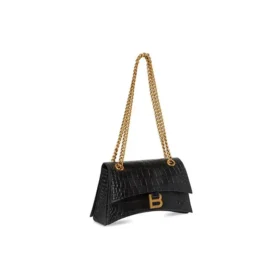 Crush Small Chain Bag, krokotiilikuviolla ”Black” 716351210IX1000