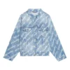 Denim-takki, jossa on koko pinnan kattava kirjoituslogo, ”Vaaleansininen Valkoinen” 681690TJW904200