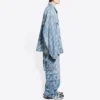 Denim-takki, jossa on koko pinnan kattava kirjoituslogo, ”Vaaleansininen Valkoinen” 681690TJW904200