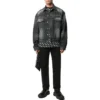 Denim-takki, takana logo, väljä istuvuus, ”Fake Wash Black” 620728TIW435720
