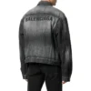 Denim-takki, takana logo, väljä istuvuus, ”Fake Wash Black” 620728TIW435720