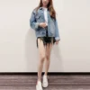 Denimtakki, jossa logo takana ”Blue Green” 606170TDW144065