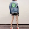 Denimtakki, jossa logo takana ”Blue Green” 606170TDW144065